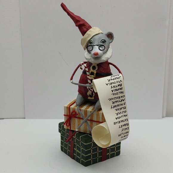 Lori Mitchell Christmas Santa Mouse Figurine - Christmas Mouse - Retired - Picture 9 of 9
